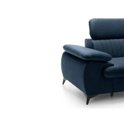 Vente-unique Canapé D'angle Droit Convertible En Velours Bleu Nuit SAMARA -Vente-unique shop canape dangle droit convertible en velours bleu nuit samara 14121908 39362504 1140x1140