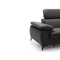 Vente-unique Canapé D'angle Droit Convertible En Velours Gris Anthracite SAMARA -Vente-unique shop canape dangle droit convertible en velours gris anthracite samara 14121904 39362484 1140x1140