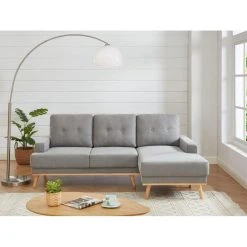 BUT Canapé D'angle Droit SUNNY Tissu Gris Clair -Vente-unique shop canape dangle droit sunny tissu gris clair 11567090 30351294 1140x1140