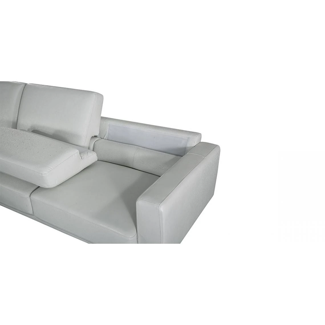 La Maison Du Canapé Canapé D'angle En Cuir ARYA - Droit - Gris Perle 7 La Maison Du Canapé Canapé D'angle En Cuir ARYA - Droit - Gris Perle – Image 5