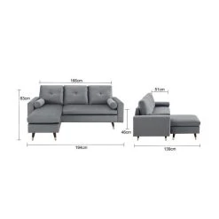 SANS MARQUE Canapé D'angle Fixe Réversible - Tissu Gris - L 194 X P 139 X H 83 -... -Vente-unique shop canape dangle fixe reversible tissu gris l 194 x p 139 x h 83 pieds bois et dore new york 13751720 37995658 1140x1140