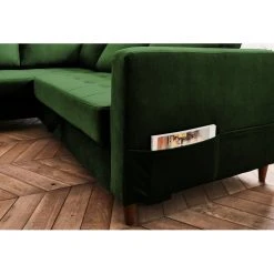 Lisa Design Canapé D'angle Gauche Convertible 5 Places ANNA - Velours Vert -Vente-unique shop canape dangle gauche convertible 5 places anna velours vert 11032816 28818546 1140x1140