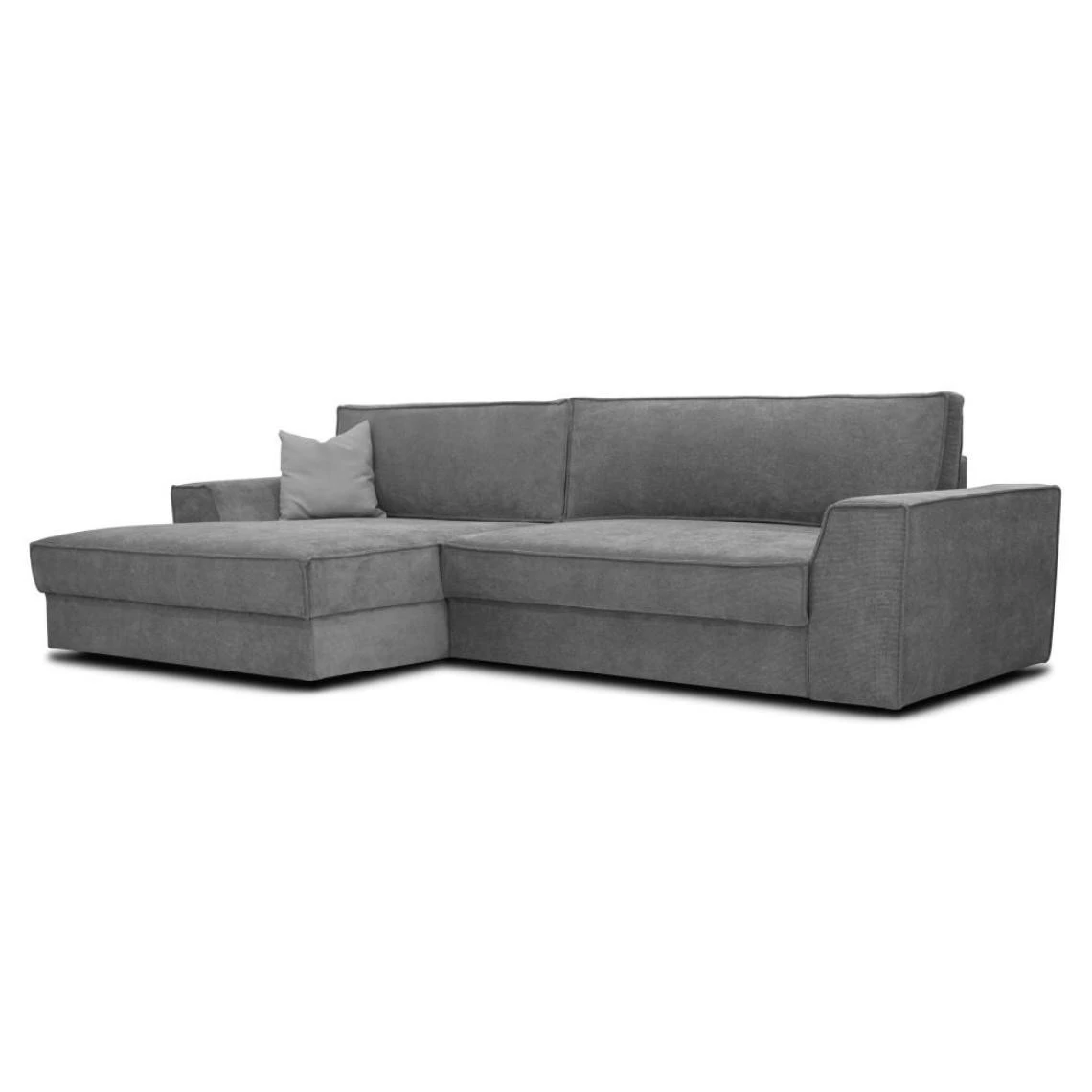 Vente-unique Canapé D'angle Gauche Convertible En Tissu Gris AXELLE 4 Vente-unique Canapé D'angle Gauche Convertible En Tissu Gris AXELLE – Image 2