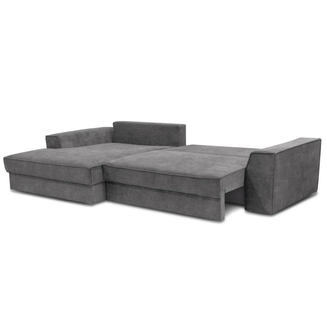 Vente-unique Canapé D'angle Gauche Convertible En Tissu Gris AXELLE 7 Vente-unique Canapé D'angle Gauche Convertible En Tissu Gris AXELLE – Image 5