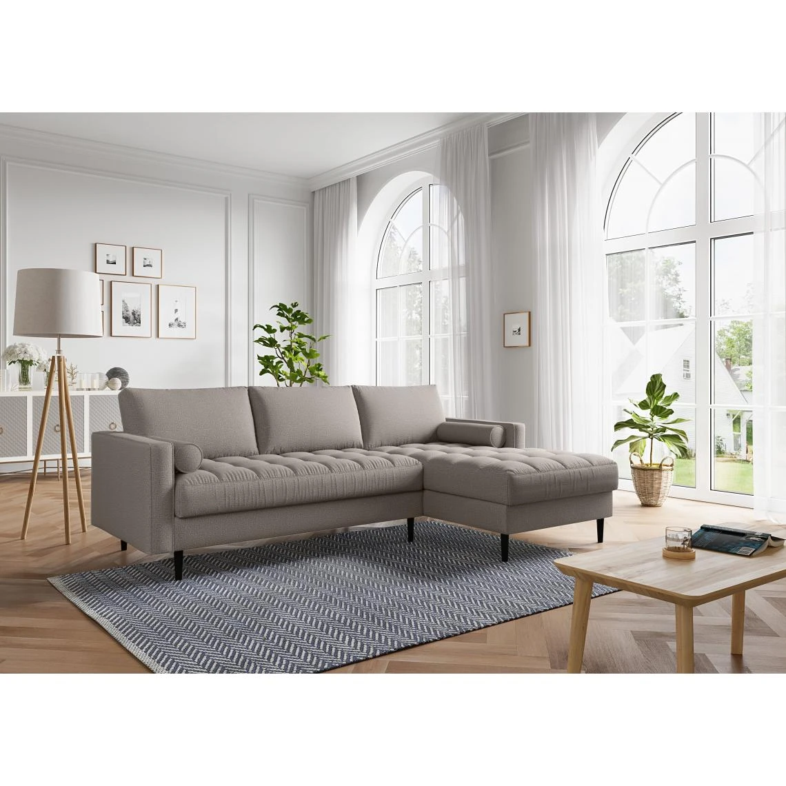 Canapé D'angle MAEL Cacharel En Tissu Moka Fixe 4 Canapé D'angle MAEL Cacharel En Tissu Moka Fixe – Image 2