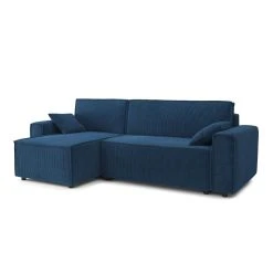 Baita Canapé D'angle MIRAGE Convertible Et Réversible Velours Côtelé Ble... -Vente-unique shop canape dangle mirage convertible et reversible velours cotele bleu cobalt 13905090 38558582 1140x1140