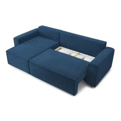Baita Canapé D'angle MIRAGE Convertible Et Réversible Velours Côtelé Ble... -Vente-unique shop canape dangle mirage convertible et reversible velours cotele bleu cobalt 13905090 38558586 1140x1140