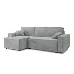 Baita Canapé D'angle MIRAGE Convertible Et Réversible Velours Côtelé Gri... -Vente-unique shop canape dangle mirage convertible et reversible velours cotele gris clair 13905108 38558668 1140x1140