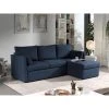 Bestmobilier Canapé D'angle Réversible Convertible 4 Places AARON - Tissu Bleu P?...