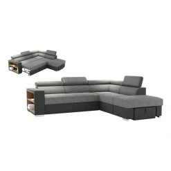 BUT Canapé D'angle Réversible Convertible ATHENA Gris