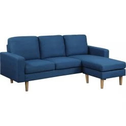 Habitat Et Jardin Canapé D'angle Réversible En Tissu Gabby - 3 Places - Bleu