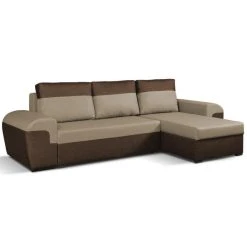 Vente-unique Canapé D'angle Réversible Et Convertible En Tissu GABY - Bicolore Ma... -Vente-unique shop canape dangle reversible et convertible en tissu gaby bicolore marron beige 8238019 20991349 1140x1140