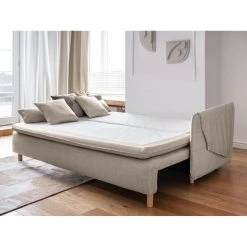 Bestmobilier Canapé Droit Convertible 3 Places SIMON - Tissu Beige -Vente-unique shop canape droit convertible 3 places simon tissu beige 13326662 36366512 1140x1140