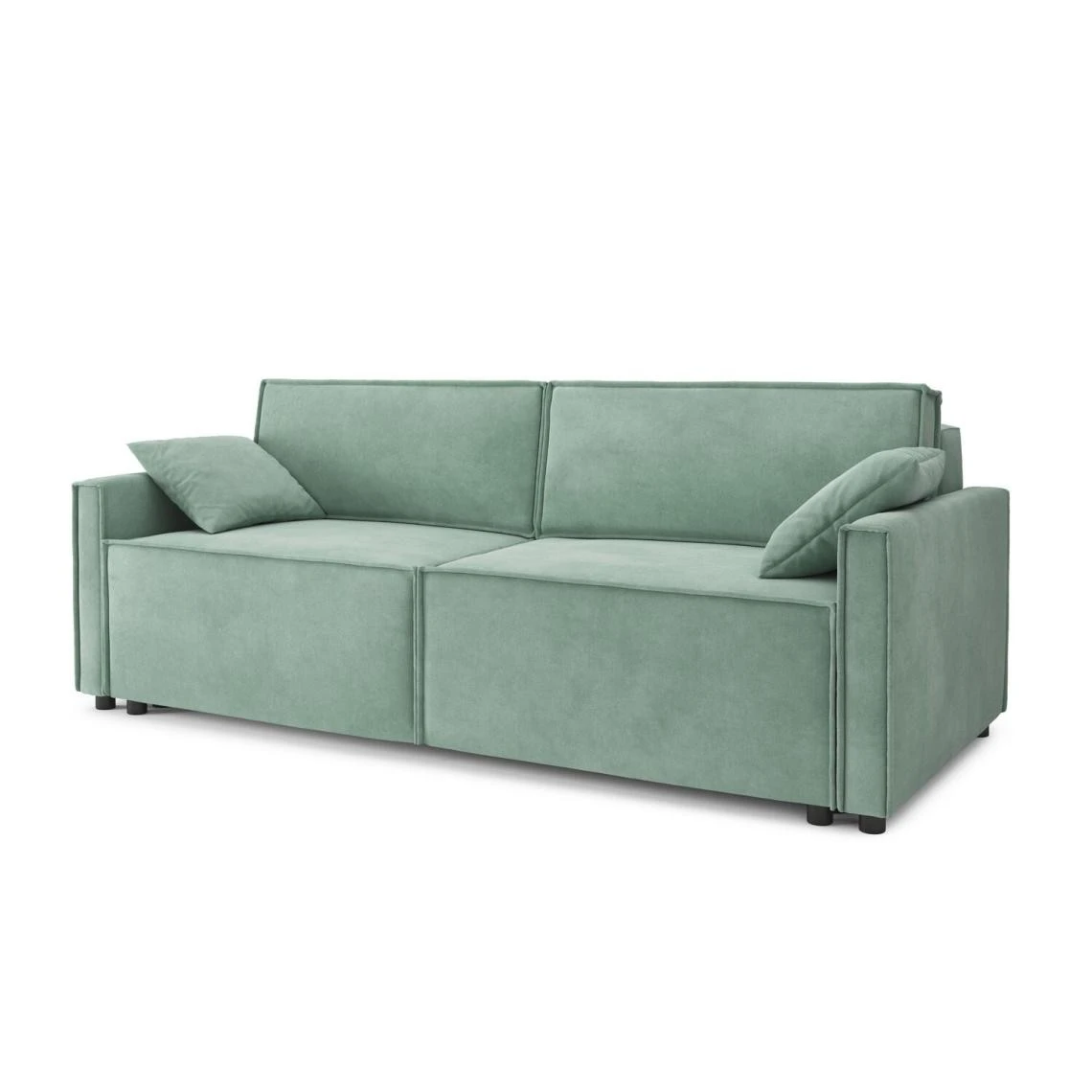 Baita Canapé Droit MAGGY Convertible Tissu Vert D'eau 3 Places 5 Baita Canapé Droit MAGGY Convertible Tissu Vert D'eau 3 Places – Image 3