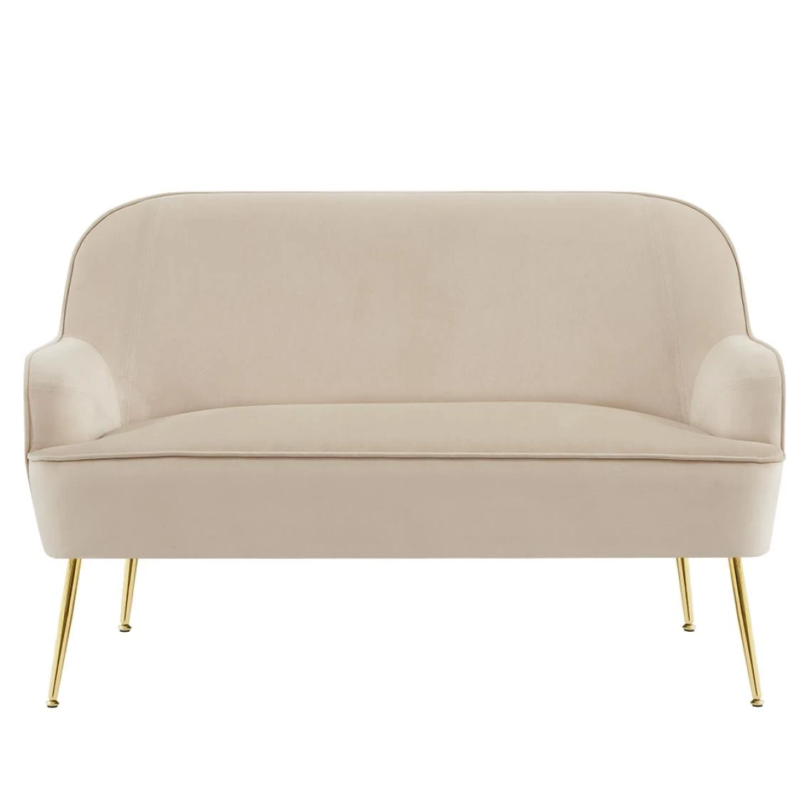 Baita Canapé Droit MARCELINO Fixe Velours Beige 3 Baita Canapé Droit MARCELINO Fixe Velours Beige