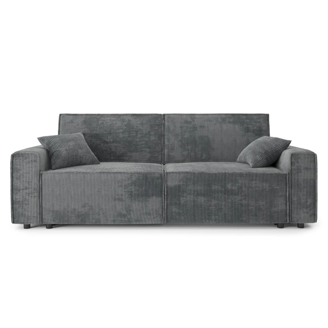 Baita Canapé Droit MIRA Convertible Velours Côtelé Gris Souris 3pl 3 Baita Canapé Droit MIRA Convertible Velours Côtelé Gris Souris 3pl