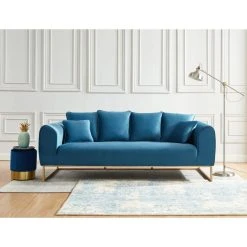 Baita Canapé Droit VICTORIA Fixe Velours Bleu 3 Places -Vente-unique shop canape droit victoria fixe velours bleu 3 places 13872942 38436944 1140x1140