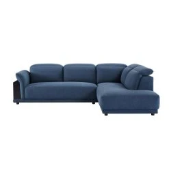 Vente-unique Canapé D'angle Droit En Tissu Avec Têtière Et Rangement Bleu PERCEV... -Vente-unique shop canape fixe perceval 13460370 36835164 1140x1140