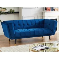 Vente-unique Canapé 3 Places SAMANTHA II En Velours - Bleu Nuit -Vente-unique shop canape fixe samantha ii 12845052 34674478 1140x1140