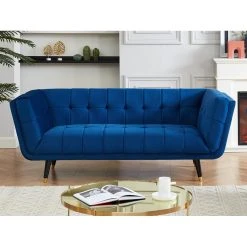 Vente-unique Canapé 3 Places SAMANTHA II En Velours - Bleu Nuit -Vente-unique shop canape fixe samantha ii 12845052 34674480 1140x1140