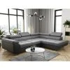 Vente-unique Canapé D'angle Convertible En Tissu Et Simili Gris KERIO - Angle Droi... -Vente-unique shop canape kerio 11700926 30833722 1140x1140