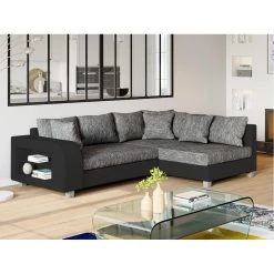 Vente-unique Canapé D'angle Convertible Tissu Et Simili KUOPIO - Gris Et Noir - An... -Vente-unique shop canape kuopio 10504634 27219568 1140x1140