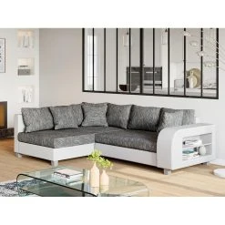 Vente-unique Canapé D'angle Convertible Tissu Et Simili KUOPIO - Gris Et Blanc - A... -Vente-unique shop canape kuopio 11659794 30691146 1140x1140