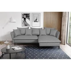 Canapé D'angle Convertible En Tissu Gris LAZARE De PASCAL MORABITO - ...