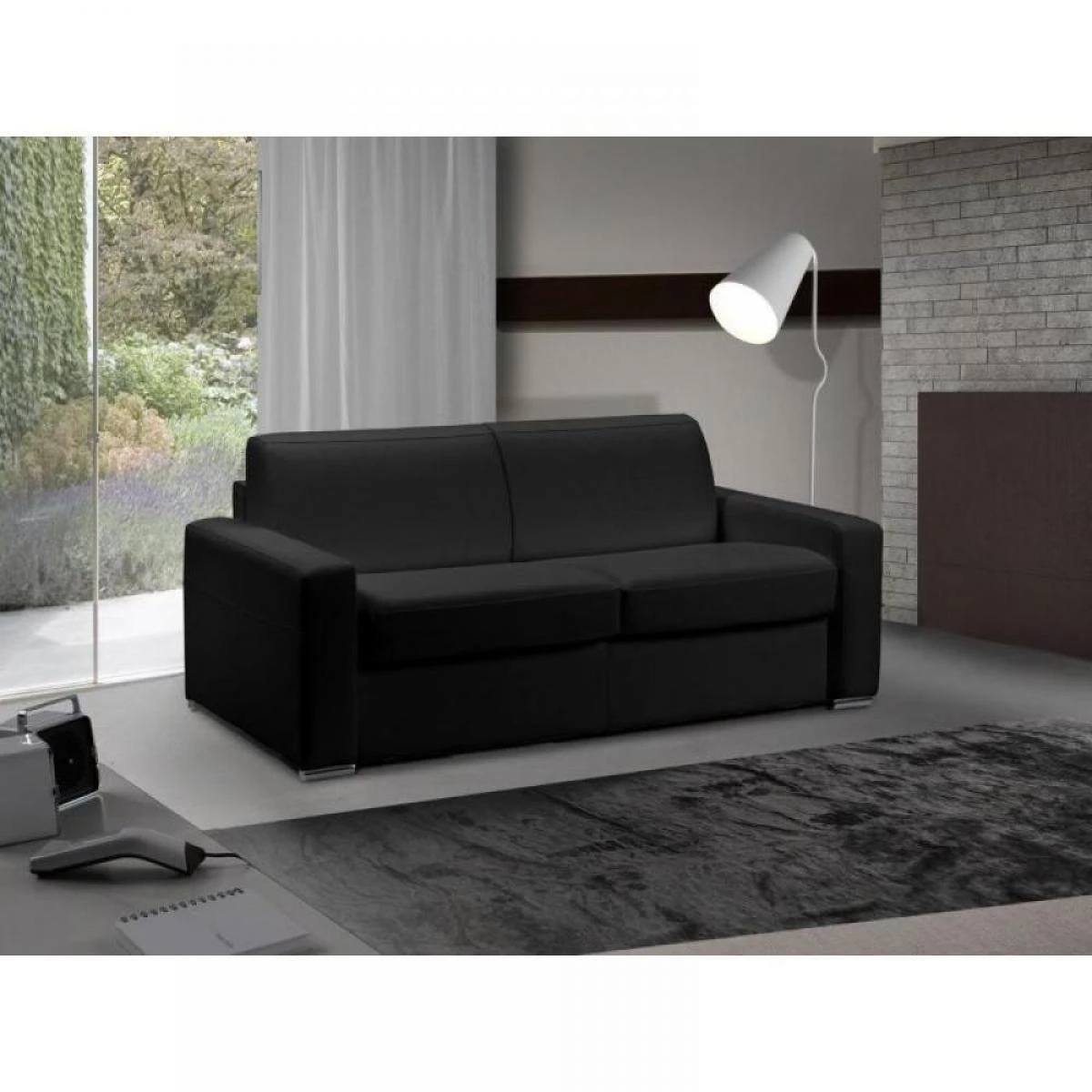 Inside 75 Canapé Lit 2-3 Places MASTER Convertible RAPIDO 120 Cm Cuir Noir MATE... 3 Inside 75 Canapé Lit 2-3 Places MASTER Convertible RAPIDO 120 Cm Cuir Noir MATE...