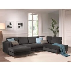 Lisa Design Canapé Panoramique 7 Places BROOKE - Angle Droit - Velours Gris Fonc?... -Vente-unique shop canape panoramique 7 places brooke angle droit velours gris fonce 11704844 30845756 1140x1140