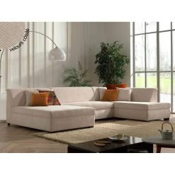 Lisa Design Canapé Panoramique 7 Places MALCOM - Angle Droit - Velours Côtelé B... -Vente-unique shop canape panoramique 7 places malcom angle droit velours cotele beige 12407866 33078562 1140x1140