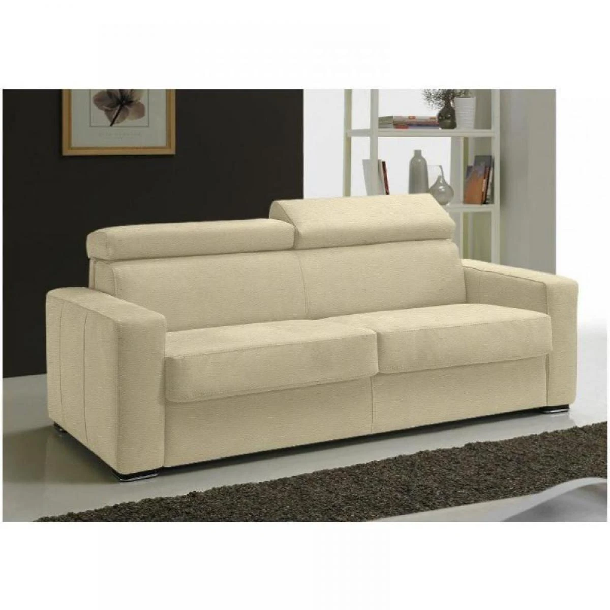 Inside 75 Canapé RAPIDO SIDNEY DELUXE 160 Cm Cuir Vachette Beige Matelas 16 Cm 7 Inside 75 Canapé RAPIDO SIDNEY DELUXE 160 Cm Cuir Vachette Beige Matelas 16 Cm – Image 5