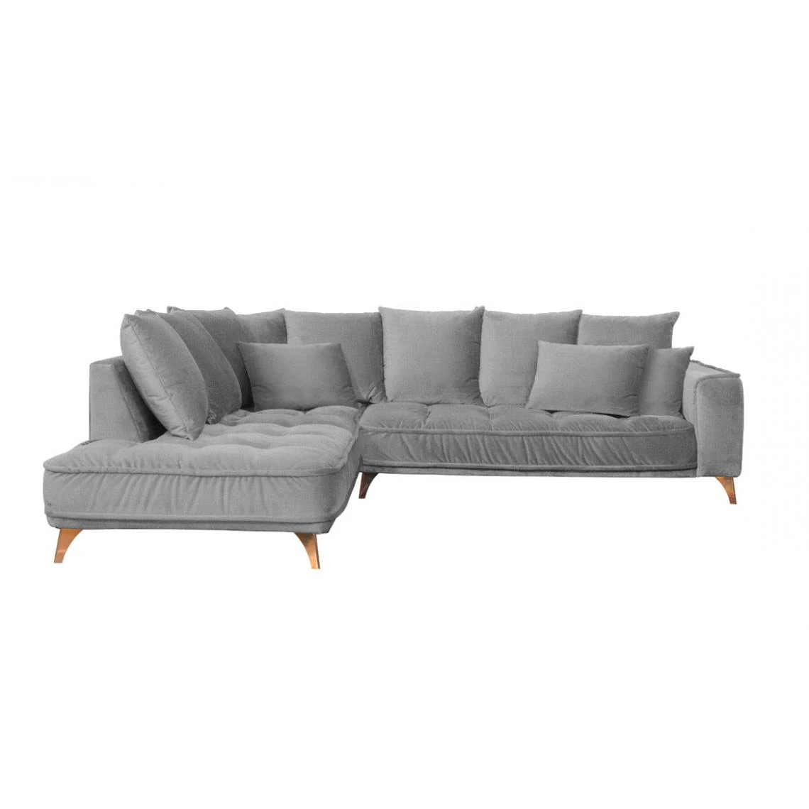 Maison Aubertin Canapé Tissu Angle Méridienne Gauche Gris Clair Altamo - 4 Places 4 Maison Aubertin Canapé Tissu Angle Méridienne Gauche Gris Clair Altamo - 4 Places – Image 2