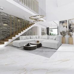 MES Canapé U Méridienne Gauche En Velours Côtelé Gris Clair - PENNY