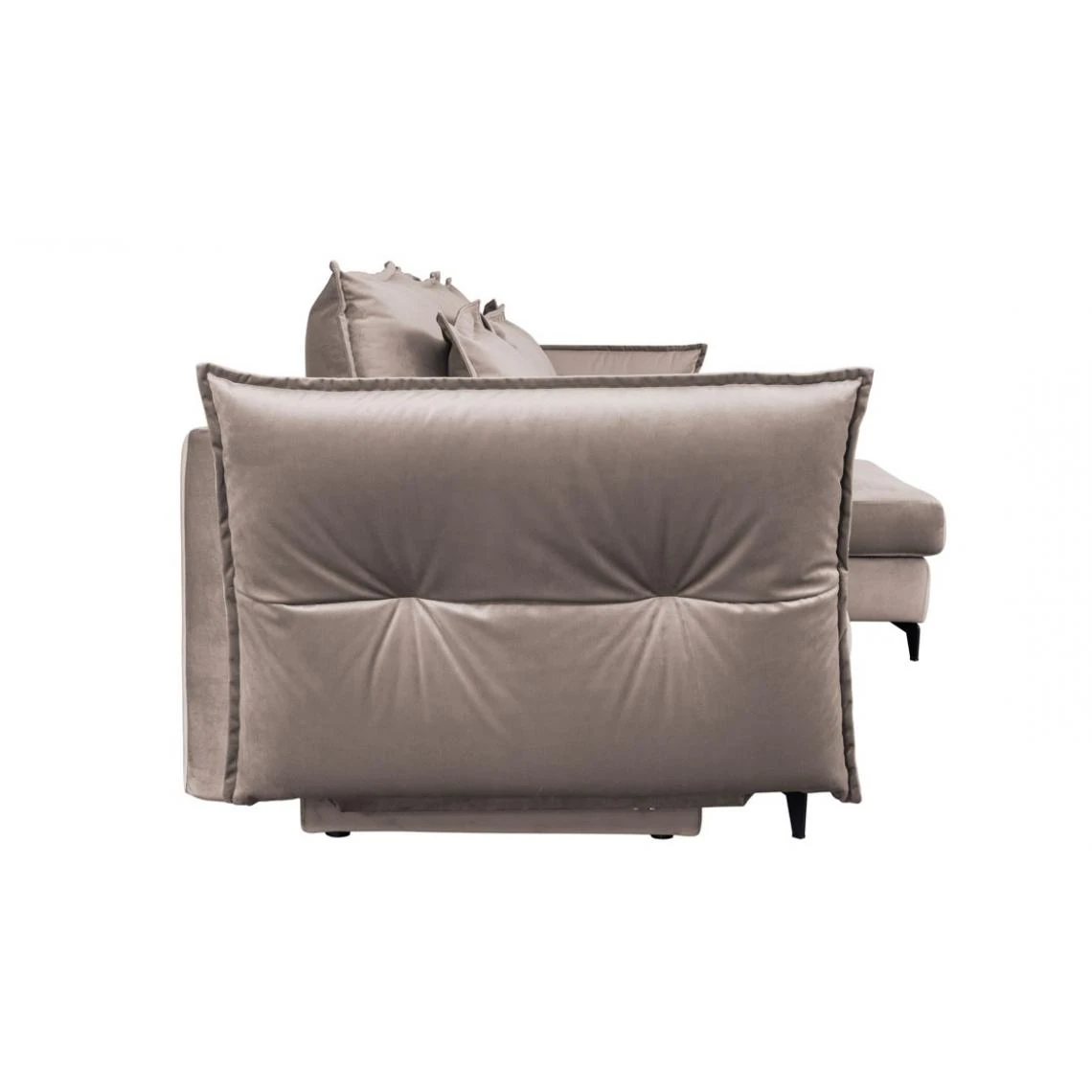 Maison Aubertin Canapé Velours Angle Droit Beige Verduro - 3 Places 6 Maison Aubertin Canapé Velours Angle Droit Beige Verduro - 3 Places – Image 4