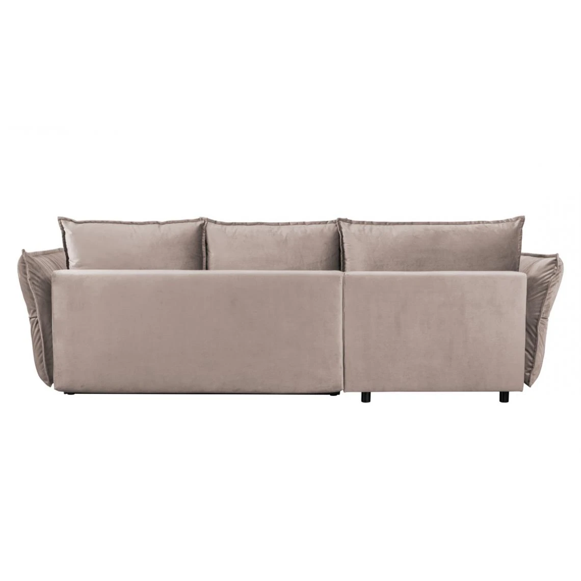 Maison Aubertin Canapé Velours Angle Droit Beige Verduro - 3 Places 7 Maison Aubertin Canapé Velours Angle Droit Beige Verduro - 3 Places – Image 5