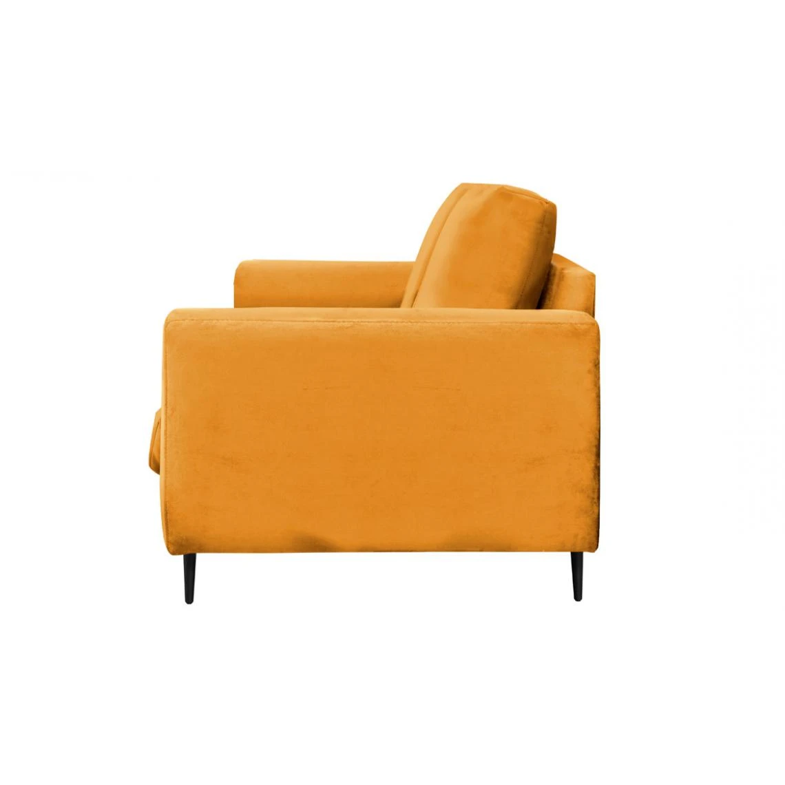 Maison Aubertin Canapé Velours Droit Caruso Jaune - 2 Places 6 Maison Aubertin Canapé Velours Droit Caruso Jaune - 2 Places – Image 4