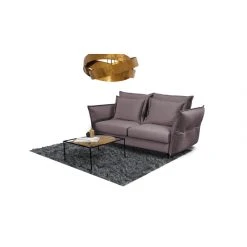 Maison Aubertin Canapé Velours Droit Convertible Gris Foncé Verduro - 3 Places