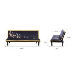 SANS MARQUE CASSY Banquette Clic Clac 3 Places Imprimé New York - Tissu Noir/Jaun... -Vente-unique shop cassy banquette clic clac 3 places imprime new york tissu noirjaune l 179 x p 79 x h 74 cm 13973834 38739260 1140x1140