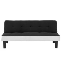 SANS MARQUE CELIA Banquette Clic-Clac 3 Places Contemporain Capitonne - Tissu Noir...
