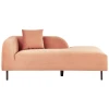 Beliani Chaise Longue Côté Gauche Rose Pêche LE CRAU -Vente-unique shop chaise longue cote gauche rose peche le crau 13843728 38387152 1140x1140