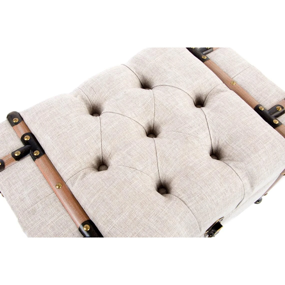 Pegane Coffre Banquette En MDF Et Lin Coloris Beige - Longueur 62 X Profondeu... 6 Pegane Coffre Banquette En MDF Et Lin Coloris Beige - Longueur 62 X Profondeu... – Image 4