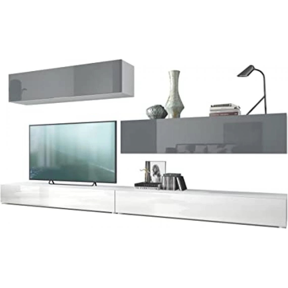 MPC Combinaison Murale Corps En Blanc Mat/façades En Blanc Haute Brillanc... 4 MPC Combinaison Murale Corps En Blanc Mat/façades En Blanc Haute Brillanc... – Image 2