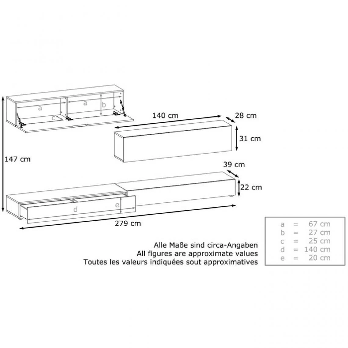 MPC Combinaison Murale Corps En Blanc Mat/façades En Blanc Haute Brillanc... 5 MPC Combinaison Murale Corps En Blanc Mat/façades En Blanc Haute Brillanc... – Image 3