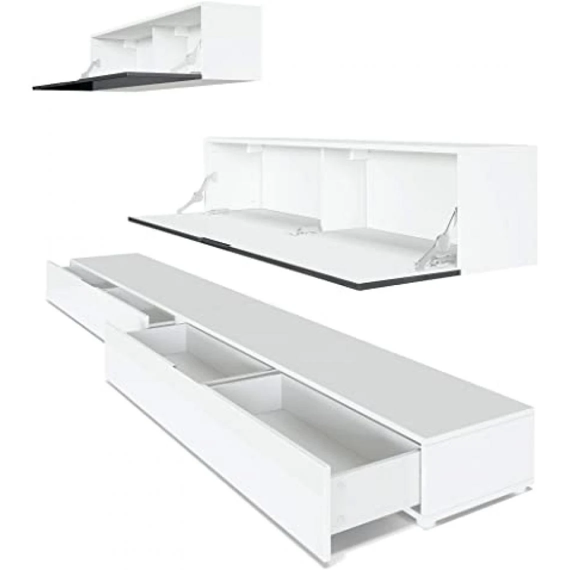 MPC Combinaison Murale Corps En Blanc Mat/façades En Blanc Haute Brillanc... 7 MPC Combinaison Murale Corps En Blanc Mat/façades En Blanc Haute Brillanc... – Image 5