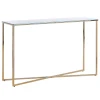 Beliani Console à Plateau En Verre Effet Marbre Blanche Et Dorée ROYSE
