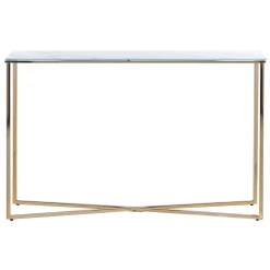Beliani Console à Plateau En Verre Effet Marbre Blanche Et Dorée ROYSE -Vente-unique shop console a plateau en verre effet marbre blanche et doree royse 13902356 38544932 1140x1140