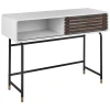 Beliani Console Blanc Et Bois Sombre RIFLE