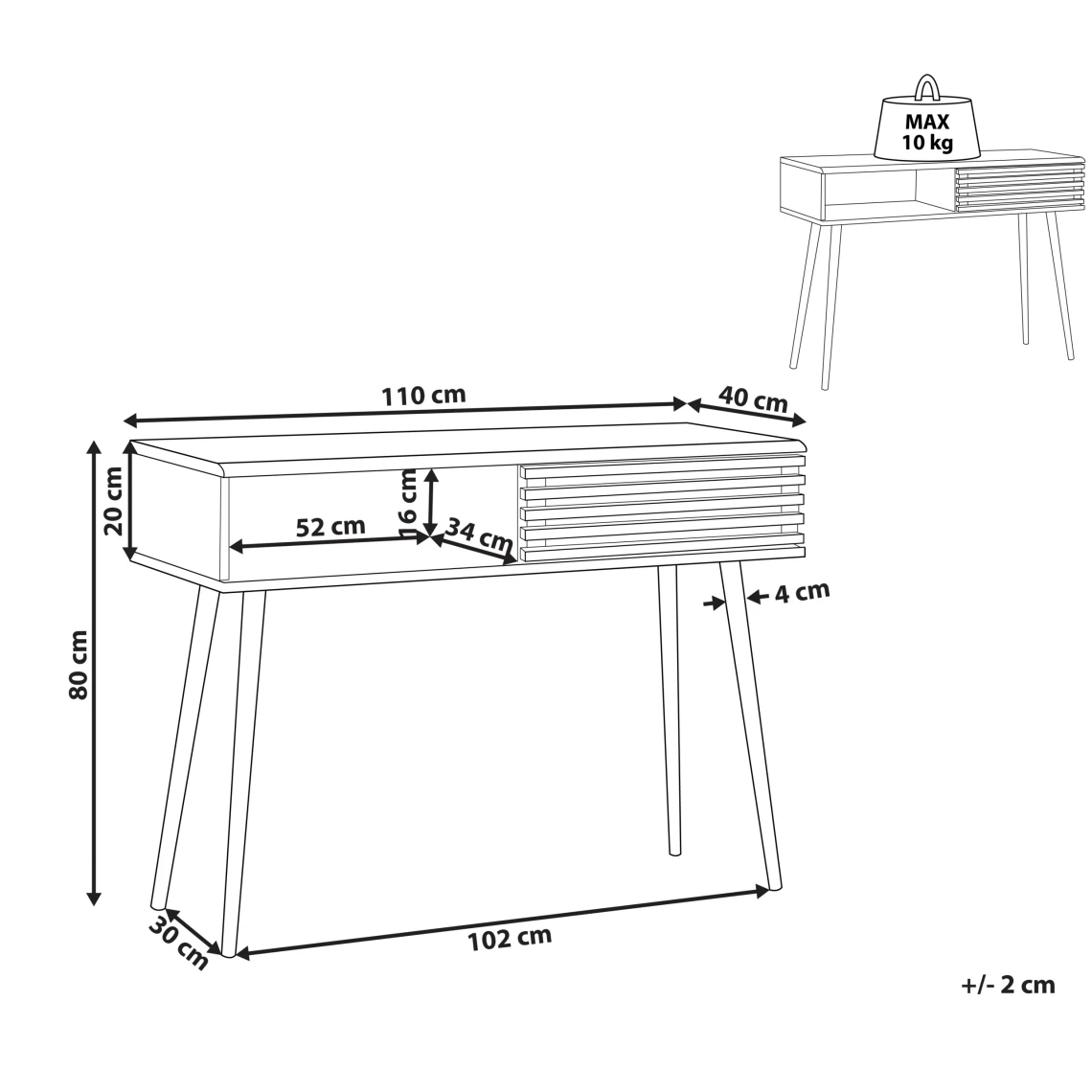 Beliani Console Bois Foncé PERTH 4 Beliani Console Bois Foncé PERTH – Image 2