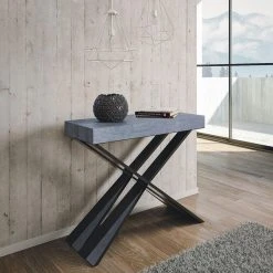 Itamoby Console Design Extensible 90x40-300 Cm Table Moderne Diago Concrete